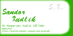 sandor kudlik business card